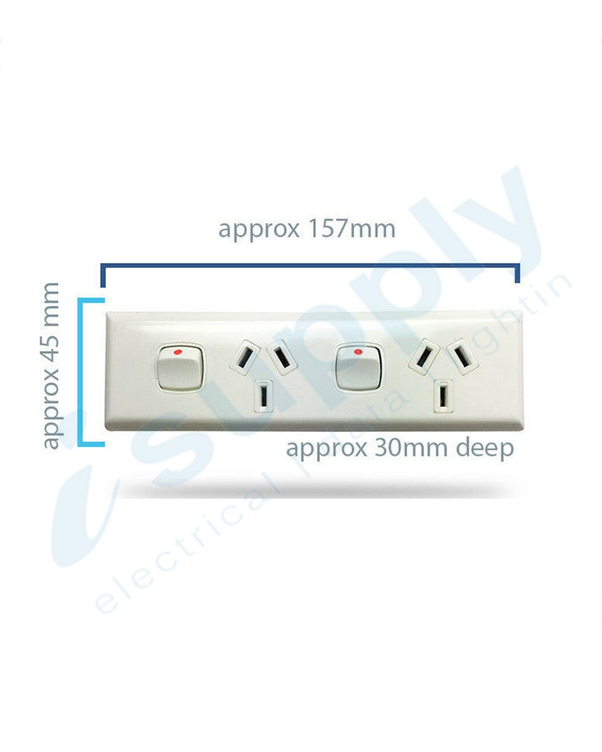 Narrow Skirting Double GPO Power Point Switch 10 amp - Image 2