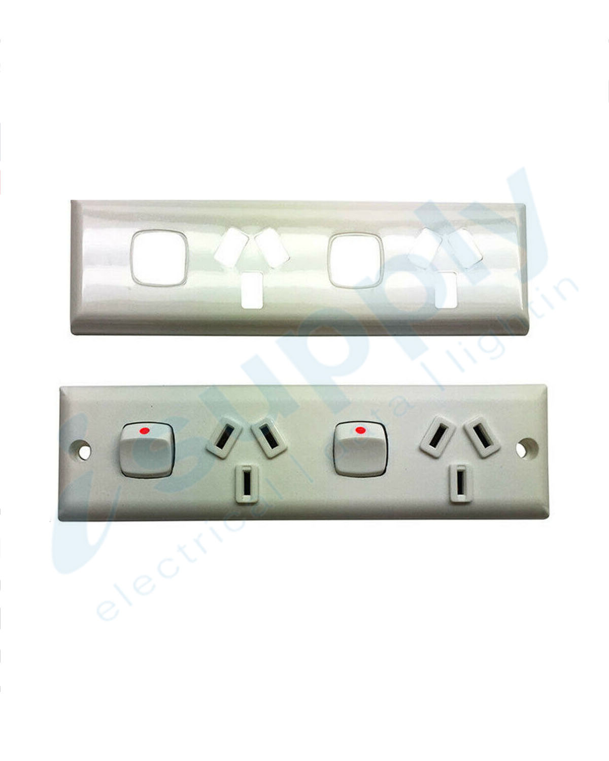 Narrow Skirting Double GPO Power Point Switch 10 amp - Image 3