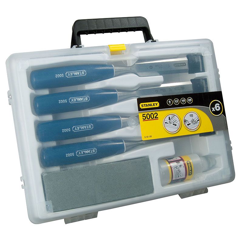 STANLEY Chisel Set 5002 Series + Oil & stone 6pc 0-16-130 - Image 2