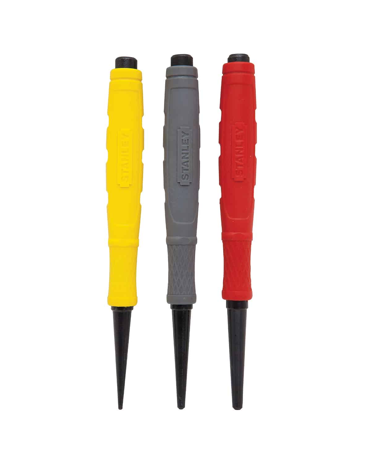 STANLEY CUSHION GRIP 3 PIECE NAIL PUNCH SET 58-930