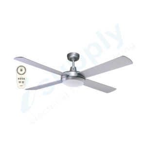 Martec Lifestyle DC Motor 1320mm Ceiling Fan 24w Tricolour LED Brushed Aluminium DLDC1343WR