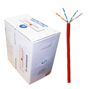RED CAT5E 305 Mts 4 Pair 23AWG PVC Solid Ethernet Cable