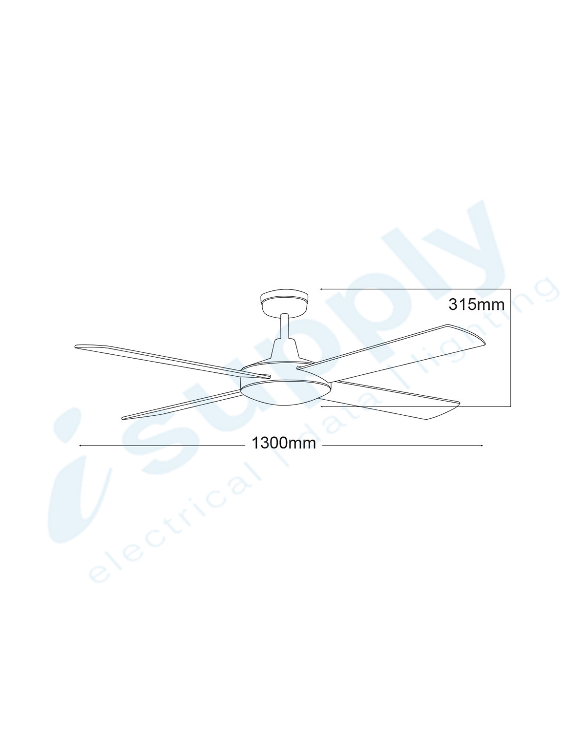 Martec Lifestyle AC 52" Ceiling Fan Brushed Aluminium - DLS134B - Image 3