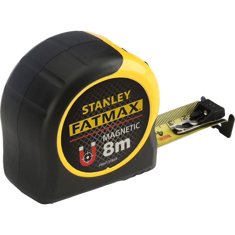 STANLEY FAT MAX MAGNETIC 8m METRIC TAPE MEASURE (3.3m STANDOUT) FMHT33869
