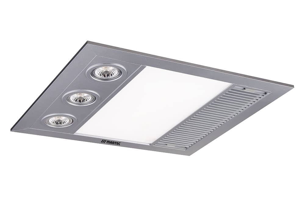 Martec Linear Mini LED 1000w Heat 3 in 1 Bathroom Heater Fan Silver MBHM1000S