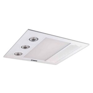 Martec Linear Mini LED Halogen Heat 3 in 1 Bathroom Heater Fan White MBHM1000W