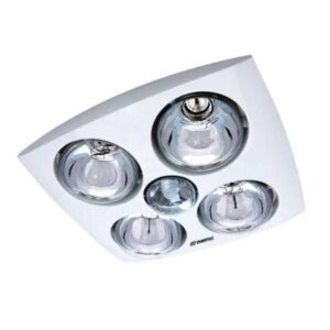 Martec Contour 4 Heat 3 in 1 Bathroom Heater Fan with 13w Light White MBHC4LW