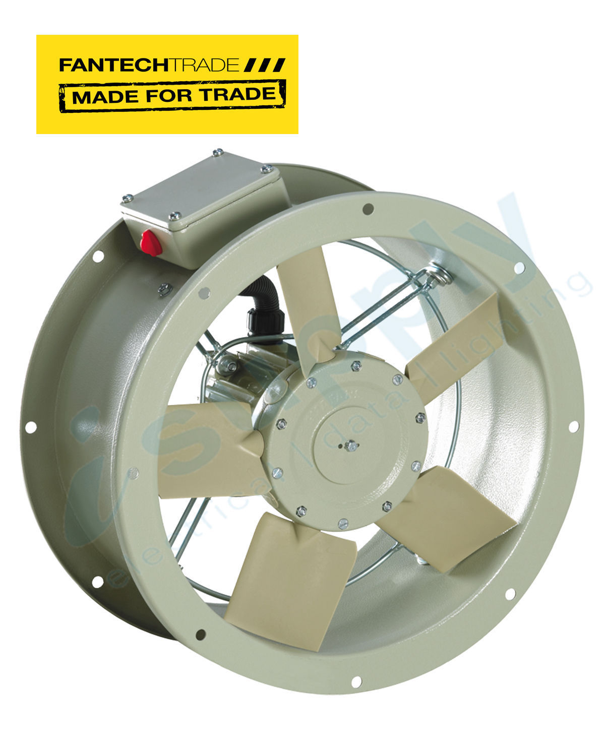 FANTECHTRADE Short cased in-line duct fan 310mm 4 pole 1Ph FANSCE314