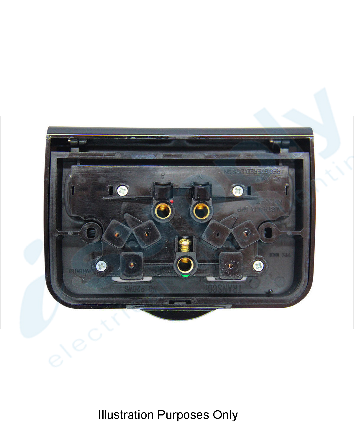 TRANSCO Weatherproof Power Point Double Pole 240V 10 Amp IP65 Rated Black P2DWS/B - Image 3