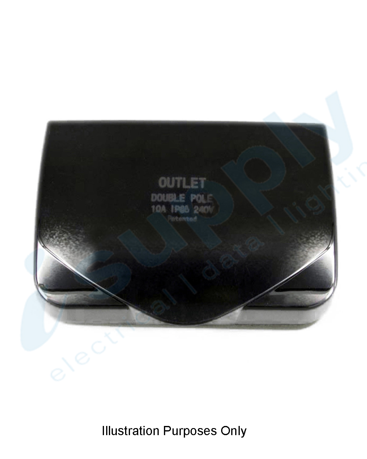 TRANSCO Weatherproof Power Point Double Pole 240V 10 Amp IP65 Rated Black P2DWS/B - Image 2