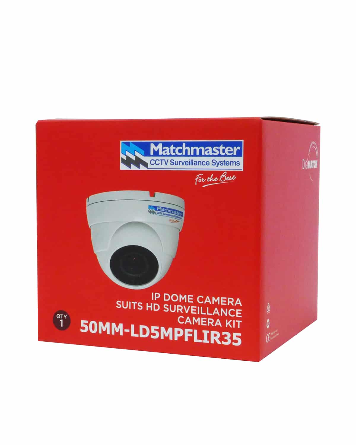 MATCHMASTER 4/5MP HD Dome IP Camera LAN POE IP66 3.6mm Lens 2592x1944 Res 50MM-LD5MPFLIR35 - Image 2