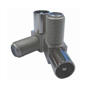 MATCHMASTER RIGHT ANGLE 'F' FEMALE TO PAL MALE TWIN PACK : DA-A14H2