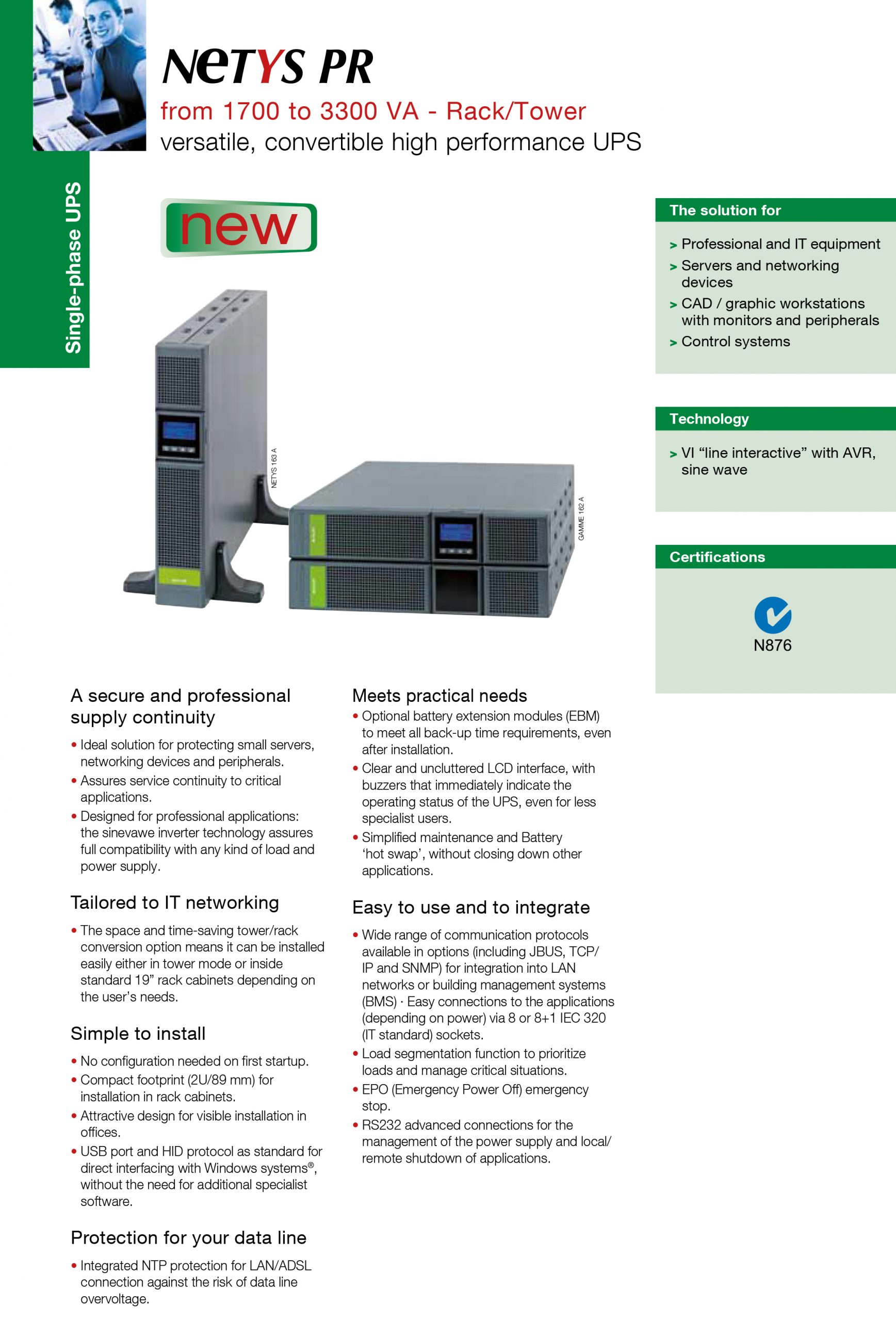 Socomec 1700VA Line-Interactive Rackmount/Tower UPS - 1350W UPS1700VAXCRM - Image 4