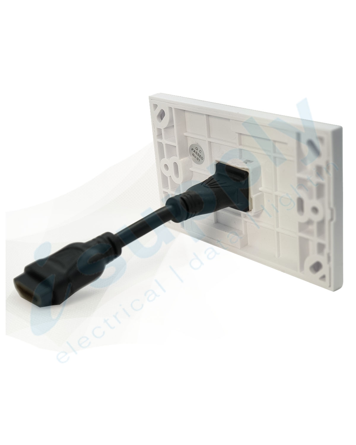 1 Port Gang Wall Plate Wallplate Clipsal Style HDMI v1.4 Home Theatre A/V Insert - Image 3
