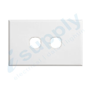DEXTON 2 Gang Slim 5mm Plate White DXSW2/P