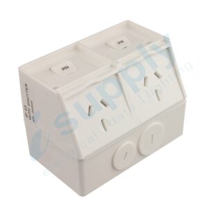 Transco IP53 Double Power Point 10A Outdoor Weatherproof P2WP