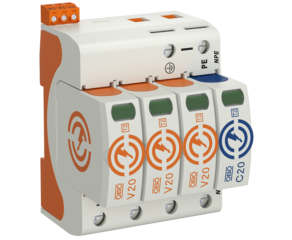OBO Bettermann SURGE DEV V20 TYPE 2 3P+N 40KA + SENSOR V20-3-NPE-FS-280 x 1 /EACH