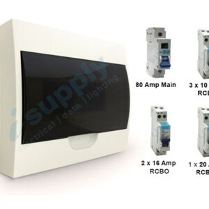 Complete 12 Pole Switchboard + RCBO Main Switch Board