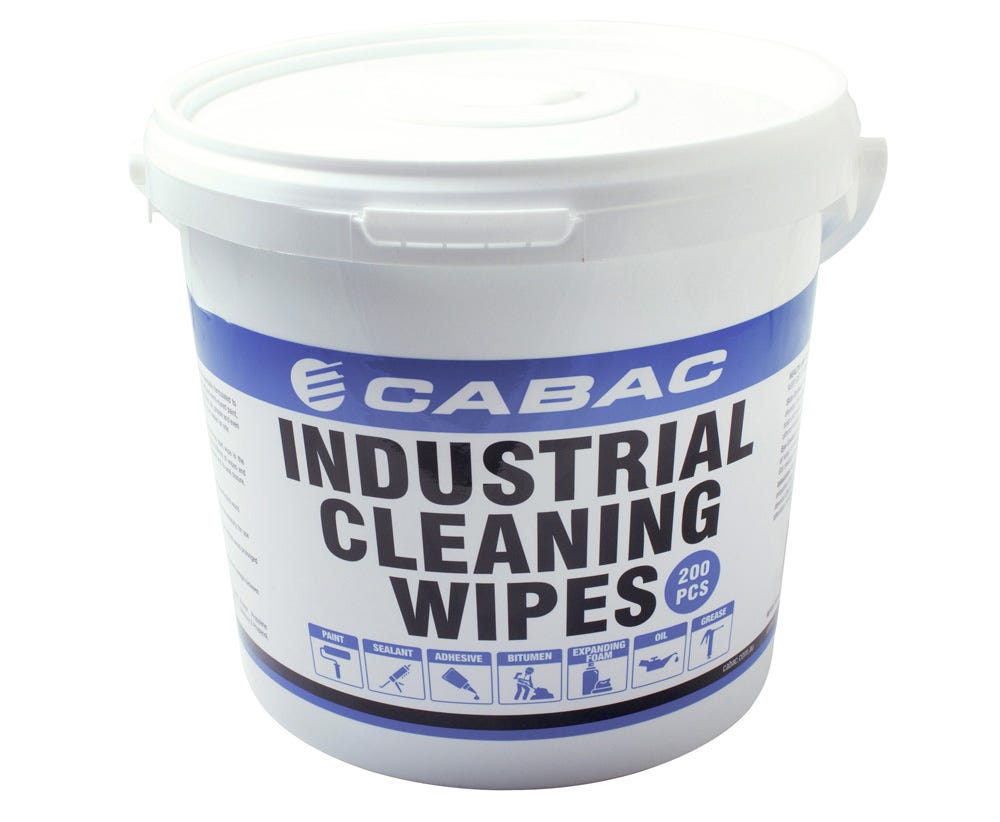 Cabac INDUSTRIAL CLEANING WIPES 200 TUB CABICW200