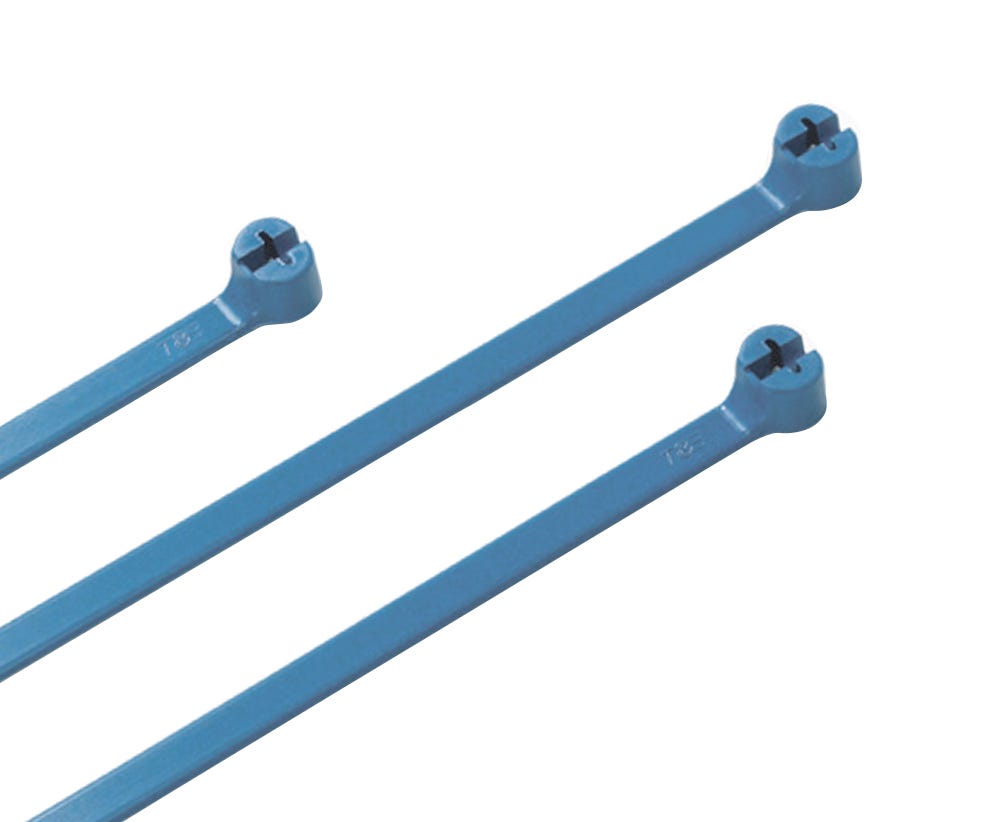 Ty-Rap PA 6.6 DETECT C/TIE 186X4.6MM BLUE 100PK TY525MR-NDT