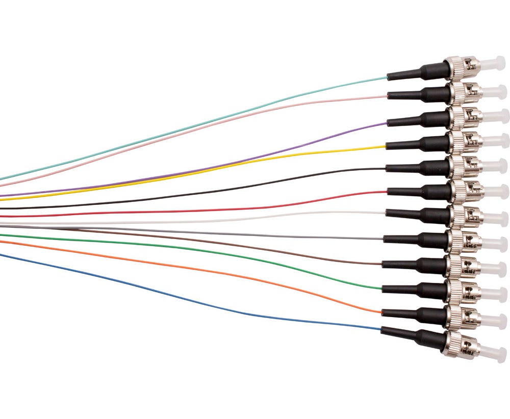 MSS Fibre ST OM1 62.5UM PIGTAILS - 900UM 2M C12PK PST2M/900-MMC12
