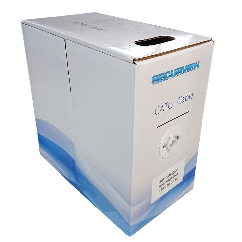 Securview CAT6 Solid Core Cable Unshielded, 24AWG (Grey) - 305m Pullbox CAT6GRA-50MM - Image 2