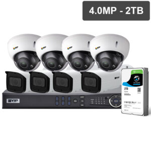 VIP Vision Pro Series 8 Camera 4.0MP IP Surveillance Kit (Motorised, 2TB) NVRKIT-P842M