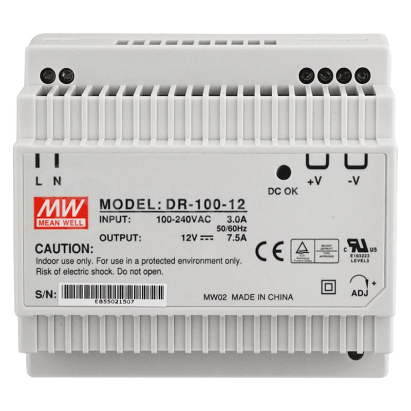 Securview 12VDC 7.5A Single Output Industrial DIN Rail Power Supply PSDR12V7A - Image 2