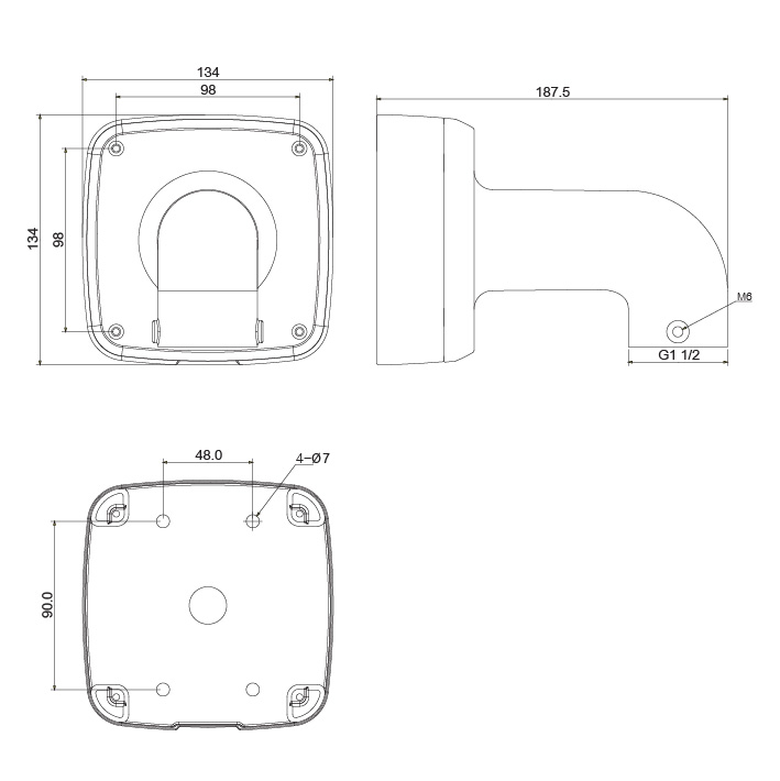 Right Angle Wall Mount Camera Bracket VSBKTB302S - Image 3