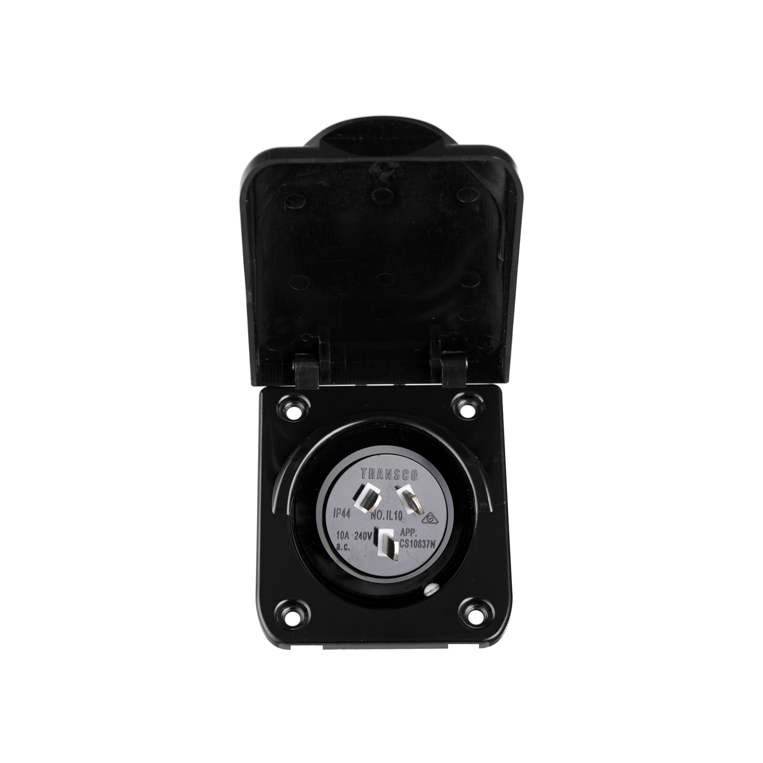 TRANSCO Caravan, Motorhome, RV 10 Amp Power Inlet Black IL10B - Image 2