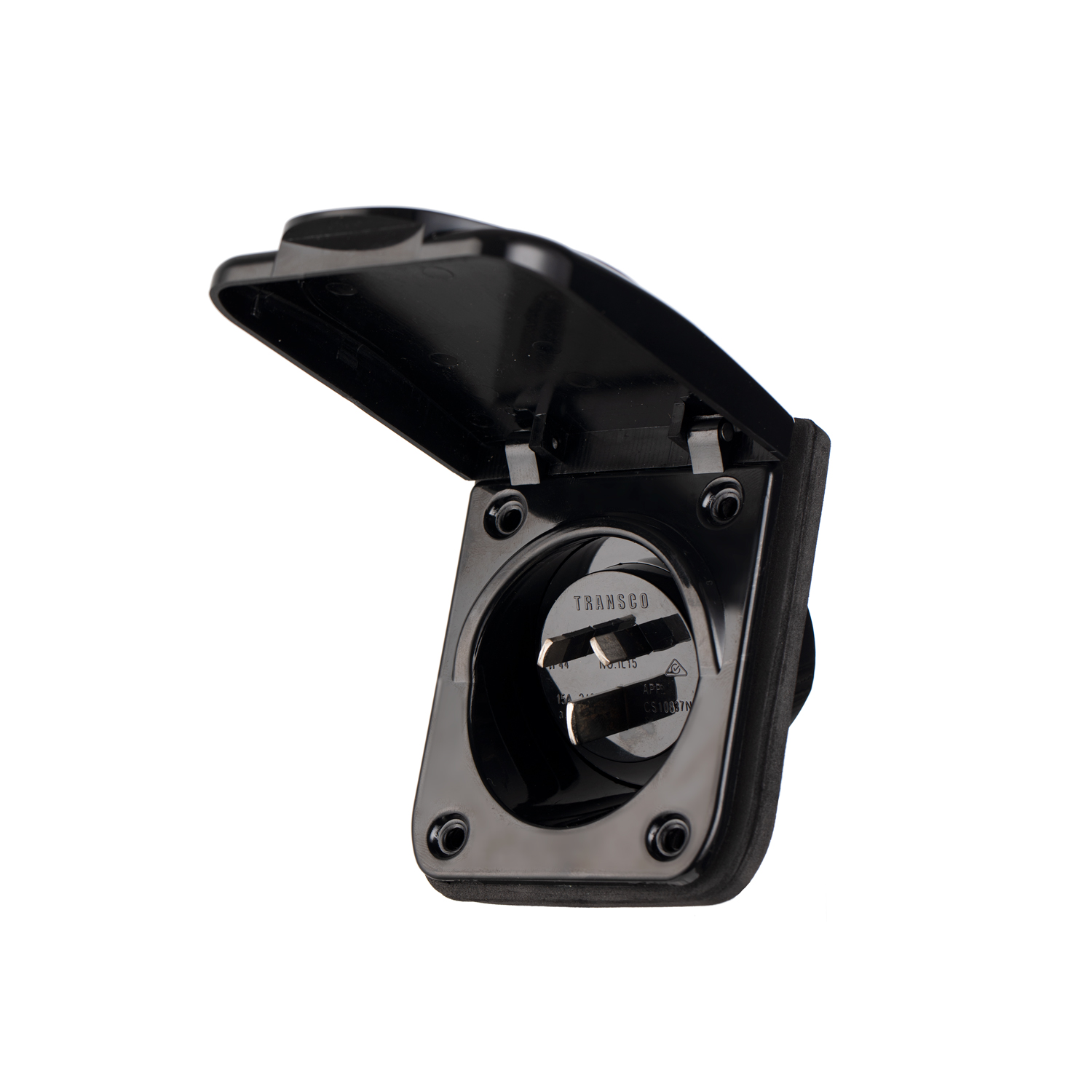 TRANSCO Caravan, Motorhome, RV 15 Amp Power Inlet Black IL15B