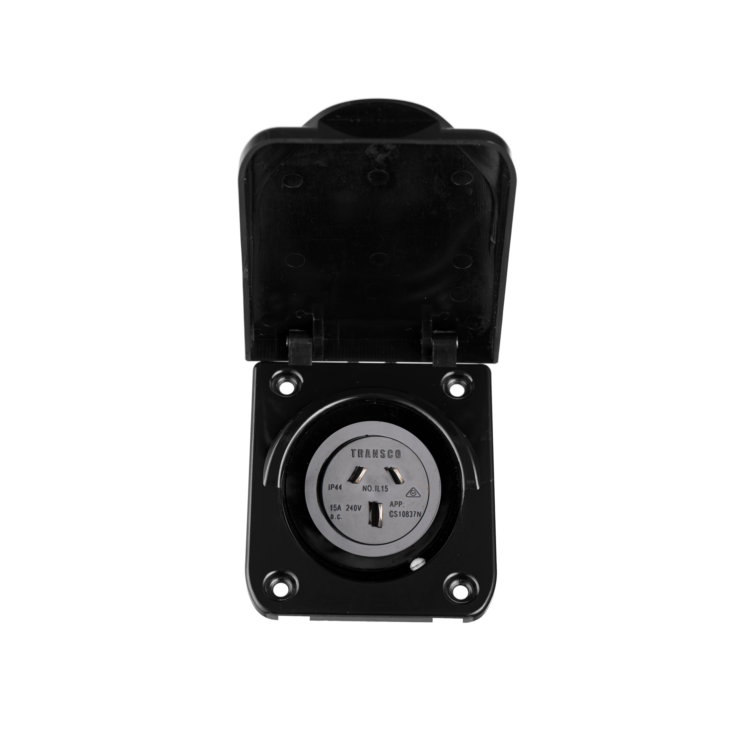 TRANSCO Caravan, Motorhome, RV 15 Amp Power Inlet Black IL15B - Image 2