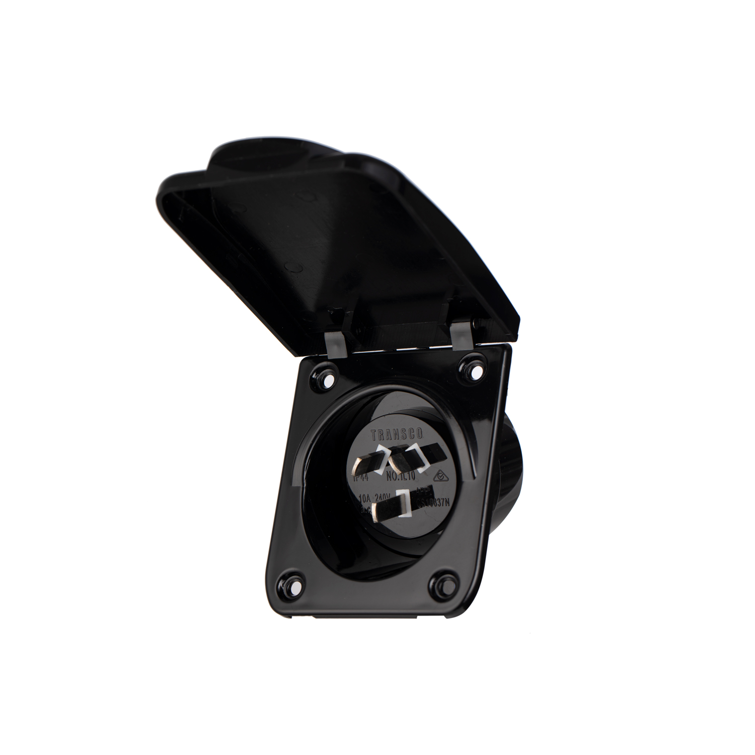 TRANSCO Caravan, Motorhome, RV 10 Amp Power Inlet Black IL10B