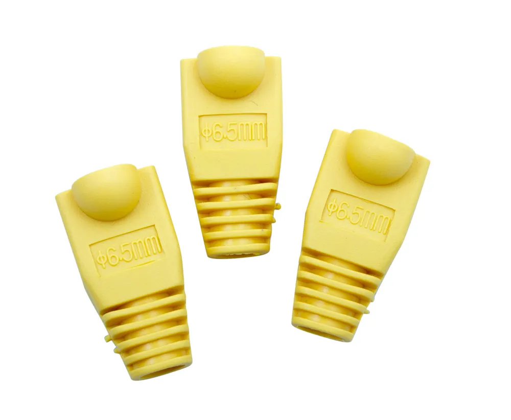 STRAIN RELIEF BOOT RJ45 YELLOW 10PK