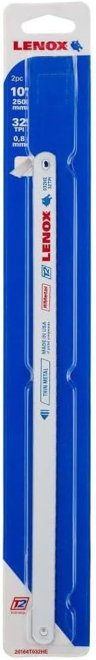 LENOX Hacksaw Blade 300mm/12" x 13mm x 32TPI - 10 Pack LEN20146V232HE