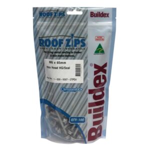 Screw, Roof Zip M6 x 65mm Hex Head Hi-Grip, Seal CL4 [100] BUI103093072TPC4