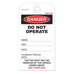 Cirlock Safety Tag "Danger Do Not Operate" (25 Pack) CIRSDT1-25B
