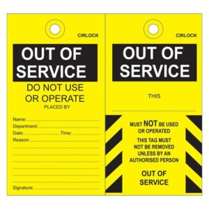 Cirlock Safety Tag "Out Of Service" (5 Pack) CIRSDT2-5B