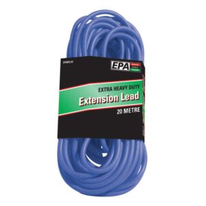 EPA Extension Lead, 15A Cable, 15 Amp Plug, Blue 20m EPABEL20