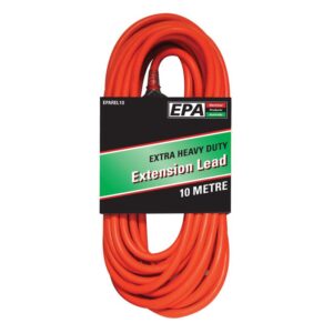 EPA Extension Lead, 15A Cable, 10 Amp Plug, Red 10m EPAREL10