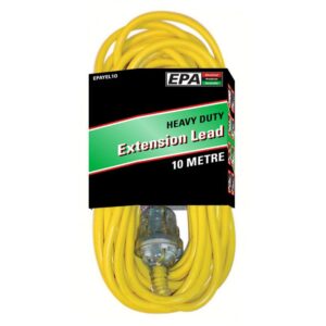 EPA Extension Lead, 10A Cable, 10 Amp Plug, Yellow 10m EPAYEL10