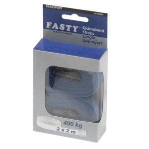 Tie Strap, 2m x 25mm Transport Cap: 400kg Blue [2] Pack FAS147