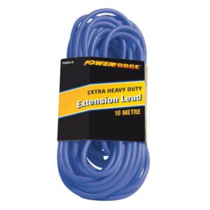 Extension Lead, 10m 15A Extra Heavy Duty PVC Blue Cable POWBEL10