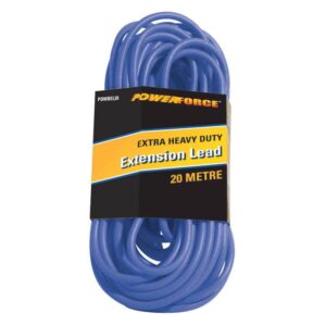 Extension Lead, 20m 15A Extra Heavy Duty PVC Blue Cable POWBEL20