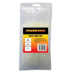 Powerforce Cable Tie Natural 280mm x 7.6mm Pack of 100 POWCT2807NT/100