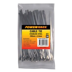 Powerforce Cable Tie 200mm x 4.8mm 316SS Cable Tie 100 pack POWCTSS2004/100