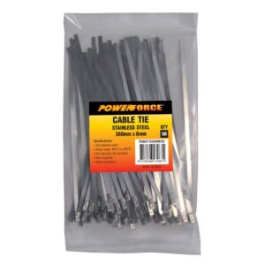 Powerforce Cable Tie 360mm x 8mm 316SS Cable Tie 50 pack POWCTSS3608/50