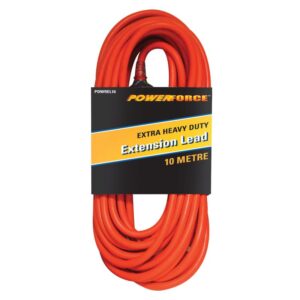 Extension Lead, 10m 10A Plug Extra Heavy Duty 15A Red Cable POWREL10