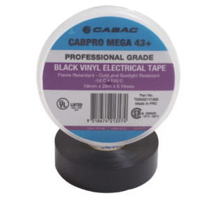 CABPRO MEGA 43+ VINYL ELEC TAPE 19mmX20m