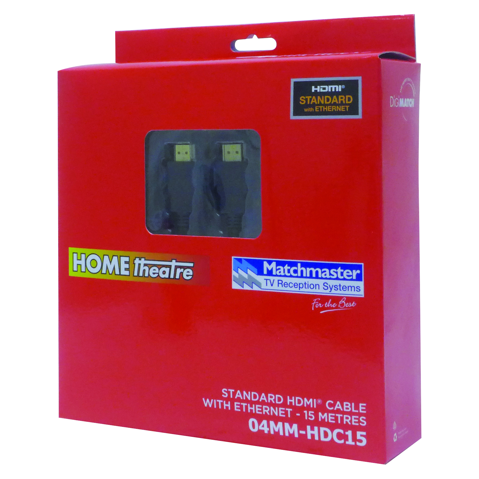MATCHMASTER HIGH DEFINITION CABLE FLYLEAD 15M - STD SPEED & ETHERNET : 04MM-HDC15